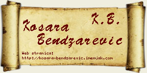 Kosara Bendžarević vizit kartica